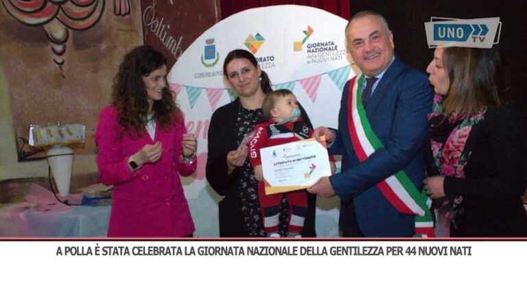 A Polla è stata celebrata la Giornata nazionale della Gentilezza per 44 nuovi nati