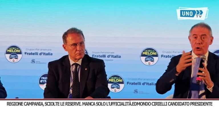 Regione Campania, sciolte le riserve. Manca solo l’ufficialità. Edmondo Cirielli candidato presidente