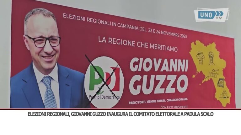 Elezioni Regionali, Giovanni Guzzo inaugura il comitato elettorale a Padula Scalo e illustra la sua idea di Regione