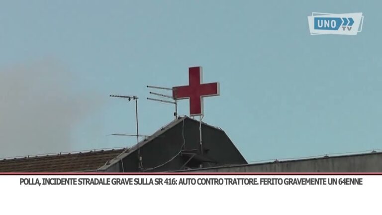 Polla, incidente stradale grave sulla SR 416: auto contro trattore. Ferito gravemente un 64enne