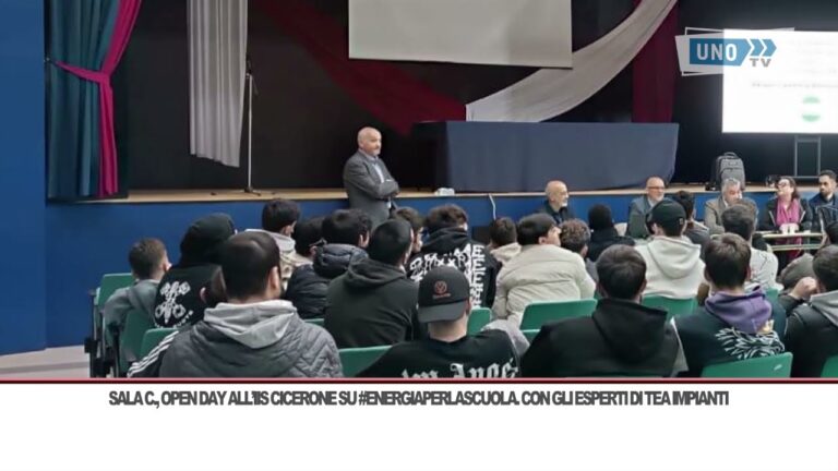 Sala C., open day all’IIS Cicerone su #EnergiaPerLaScuola. Studenti a lezione con gli esperti di TEA Impianti
